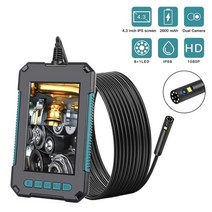 스마트폰내시경 카메라 산업용 배관 하수구 2021 car video endoscope dual camera boroscope double lens flexible camera, 2m, 1-스크린 듀얼 렌즈