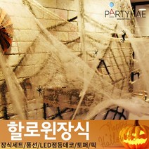 (주)파티해 할로윈 장식2 D-G - 월데코 종이등 데코 행잉 호박 LED 거미줄, G01_거미줄과왕거미