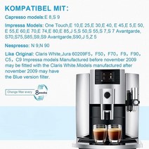 가전 Jura Claris White 용 필터 카트리지 Impressa E8 Z5 E9 J5 F60NespressoEspressoCapresso 커피 정수, [01] 파란