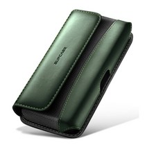 Supcase 갤럭시 Z폴드3 케이스 가죽 파우치 벨트클립 케이스 홀스더, 그린