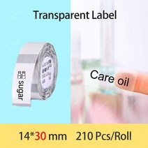 라벨프린터 라벨기 niimbot d11 d110 d101 mini label printer 종이 인쇄 방수 anti-oil price 테이프 스크래치 방지 스티커, 투명 14x30mm