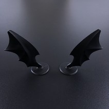 자전거 핼맷 박쥐날개 오토바이 헬맷 뿔 전동킥보드 큐방 하이바 악마뿔 스티커 악세서리 장식 드레드락 씽씽카 스케이트보드 모자 블랙