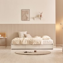 퍼니츠 타이디 무헤드 수납 침대 3단 서랍형 평상형 슈퍼싱글 침대프레임 SS, 타이디 3단서랍 무헤드 SS침대_매트리스 제외