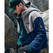 VOLCOM 캠퍼 플리스 후드집업 리버서블 패딩블루 VA213JP002BL