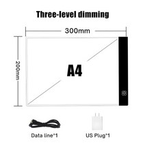 LED 라이트박스 드로잉 보드 패드 다이아몬드 그림에 대 한 A5/A4 복사 장난감 3 단계 디 밍이 가능한 아트 페인팅 들을위한 추적 선물 346EA 6, 05 A4 With US Plug