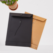 크라프트 무지 단추 A4 각대봉투 포장 종이 끈 대 서류봉투, 세로황1P