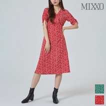 미쏘 소매 스트링 플라워 롱 원피스 MIWOW9814R