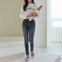코지 굿모닝 빈티지 다크블루 히든밴딩 스키니