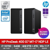 HP 프로데스크 400 G7 MT-i7 NDP LE [WIN11PRO+i7-10700+RAM 64GB+삼성NVMe 2TB+HDD 4TB] 데스크탑PC