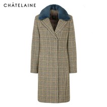 [샤트렌] 밍크 카라 클렌 체크 코트