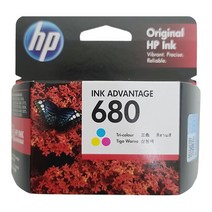 HP HP No.680 F6V27AA 검정 F6V26AA 칼라 정품잉크, 컬러