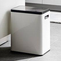 한샘 시그니쳐 스텐페달 휴지통[숯탈취] 20L_화이트, 단품