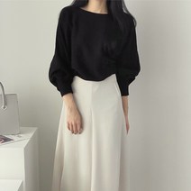 제니트 여성용 루즈핏 보트넥 긴팔 뜨랑가오리 니트 n1729