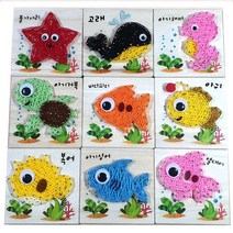 바다속 친구들 원목 스트링아트 만들기 DIY 수업재료 방과후 미술놀이 체험활동 집콕놀이 만들기세트, 11.고래(블랙)