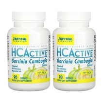 2병 Jarrow 제로우 HCActive 가르시니아 캄보지아 추출물 90베지캡 하이드록시시트르산, 1개, 90캡슐