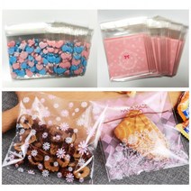 2종 사탕 봉지 접착 대용량 100pcs 포장지 선물 과자 답례품포장 봉투 발렌타인데이 화이트데이, T0683.하트7cm