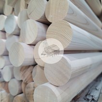 우드창고 히노끼(편백) 목봉 프리미엄 15파이X2400mm 국내가공 원주목 기둥재 원주봉 환봉 홈데코 편백나무, 1개