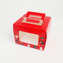 크리스마스 미니케익창상자(받침포함) 산타, 골드사각레이스, 10개