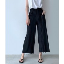 주름 플리츠 기계주름 밴딩 와이드 일자 쿨 아이스 여름 바지 팬츠 빅사이즈 여자 등원룩