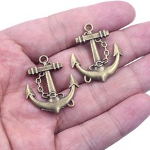 바다 목걸이 5pcs 펜던트 선박 방향타 앵커 클래식 금속 합금 청동 톤 매력 쥬얼리 diy 찾기 31x27mm