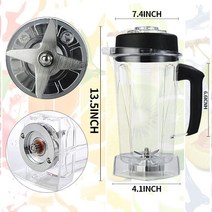 바이타믹스 블렌더 1.9L(64온스) 피처 vitamix 클래식 C-시리즈 블렌더에 적합 Vitamix 5200 5000 컨테이너 컵과 호환 가능 뚜껑 블레이드 교체 액세서리 포함