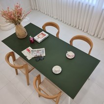 제이토리 양면 가죽 방수 식탁보 식탁매트 테이블보 2인 4인 6인용, 90x180cm, 그린/그레이 양면