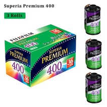 35mm 필름 포토 후지필름 슈퍼 아 프리미엄 400 컬러 35mm 36 장 롤 1 포맷 카메라 기한일: 2024, 03 3 Roll