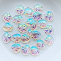 쇼파뒤 카페 인테리어 가게오픈 개업 결혼 선물 노호혼 재물복 새로운 귀여운 미니 반짝이 껍질 수지 입상 공예 플랫백 카보 숑 장식 보석 만들기 헤어웨어 액세서리 50 개, [01] 다색