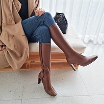 가이아슈 고퀄리티 여성 스판 삭스 기모 롱부츠 8cm