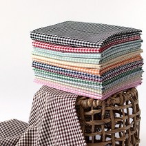 [러브원단]면 20수 선염 4mm : 캐주얼 레트로 깅엄체크 14color (1), 오렌지