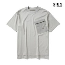 지이크 그레이 원포켓 스트링 반팔 티셔츠 (PEIBD8028)
