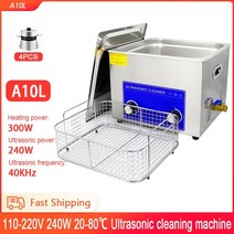10l 초음파 청소기 디지털 시간 240w 세척 보석 목걸이 안경 시계 브러시 가정용 초음파 세탁기 기계, 220v, 협력사, 영국
