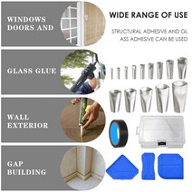 전동 실리콘건 실리콘총 노즐 실리콘 재사용 가능한 코킹 도구 노즐 애플리케이터 키트 실란트 마무리 그라, 한개옵션0