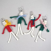 맘아트 DIY 마크라메 매듭 인형 키링 크리스마스, A.빨강