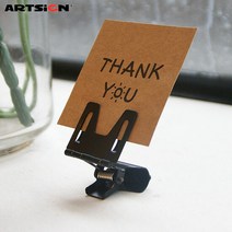 아트사인 쇼클립3983 경첩네임택 검정/메모꽂이/알림판/안내판/, 수량:3983 1개