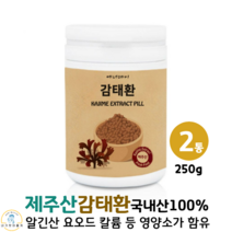 제주 감태환 분말 추출물 국내산 100% 제주산 감테 감태 환 알약 알긴산 요오드 칼륨, 2통, 250g