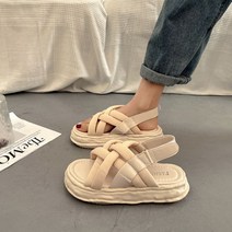 패션 두꺼운 밑창 샌들 10대 여행샌들 패션 여름구두 대학생