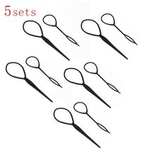 페어핀만들기 플라스틱 헤어 루프 스타일링 도구 매직 토시 테일 헤어 브레이드 포니테일 스타일링 클립 소녀용 롤빵 메이커 헤어스타일