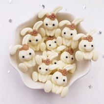 손으로 그린 수지 Kawaii 다채로운 토끼 Flatback 돌 입상 10PCS 스크랩북 DIY 홈 액세서리 공예품134151, M