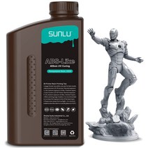 SUNLU ABS Like 광조형 3D 프린터 레진 2kg 고속 경화 ABS-Like UV 레진 395-405nm 자외선 경화 LCD DLP SLA 3D 프린터용 조형 재료 포토폴리머 수지 비취성 고정밀도 2000g 그레이