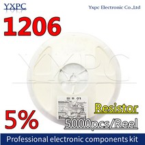 5000pcs 1206 SMD 저항기 5% 0R ~ 10M 1/4W 0 1 220 330 옴 1R 470R 1K 3.3K 4.7K, 63 360R