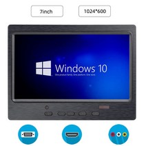 7 인치 터치 스크린 휴대용 모니터 IPS LCD 보안 모니터 HDMI 호환 VGA AV 산업용 정전식 자동차 디스플레이 1024x600, No touchscreen