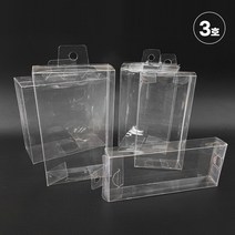 PVC 투명 사각 케이스 3호 벌크포장 선물포장 박스, 1개