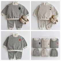 겨울 아동 주니어 키즈 유아 베이비 남아 여아 곰돌이 기모 맨투맨 티셔츠 조거 바지 상하세트 어린이집 등원룩 스쿨룩 남매룩 형제룩 자매룩 쌍둥이룩 커플룩 츄리닝 상하복 세트