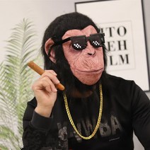 웃긴마스크 동물 마스크 전체 얼굴 녹색 머리 물고기 헤드 기어 팬더 원숭이 여우 유니콘 고릴라 재미 있은, 01 1