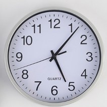 무소음 벽걸이 시게 고급벽시계 저송, 실버 - 25cm