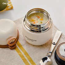 도시락 보온 보틀 브리오슈 스텐 어린이집 오슬로 유치원 죽그릇 죽통 푸드자 휴대용 보온통 이유식용 접이식 316 보냉 수저 포함, 300ml/그린, 그린