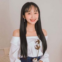 가발매니아 롱스트레이트 5헤어피스 54cm 똑딱이붙임머리 가발, 다크블랙, 1개