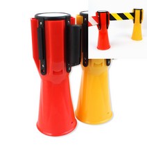 만물덕 끼우는 차단봉 3M 빨강 플라스틱차단봉 차단벨트 전시차단봉 벨트형차단봉 차단봉줄 차단봉벨트 출입차단봉, 노랑, 1개, 레드