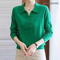 블루종 카라넥 콩단추 긴팔니트_B2303KN607A